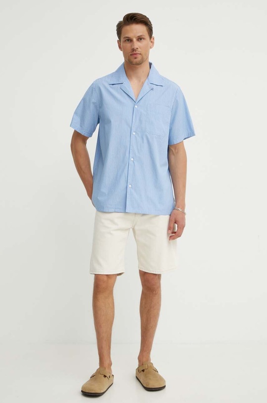 Одежда Хлопковая рубашка Les Deux LDM401091 голубой