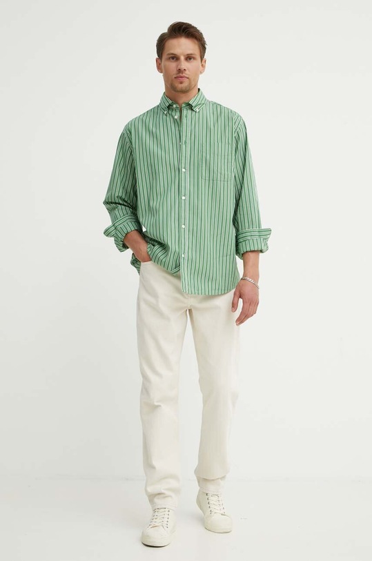 Oblečení Bavlněná košile Les Deux LDM410184 zelená