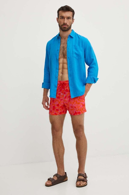 Lanena košulja Vilebrequin CAROUBIS CRSH9U10 plava AA00