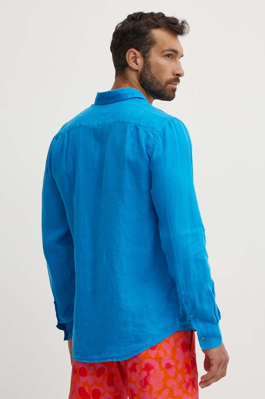 Odjeća Lanena košulja Vilebrequin CAROUBIS CRSH9U10 plava