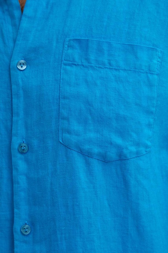 Lanena košulja Vilebrequin CAROUBIS CRSH9U10 plava