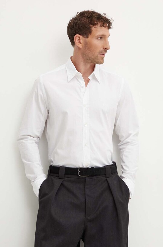 Bavlněná košile Boss Orange hladký bílá 50518304