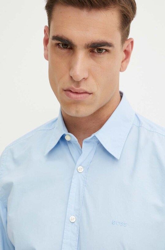 BOSS Orange koszula bawełniana 50518304 niebieski
