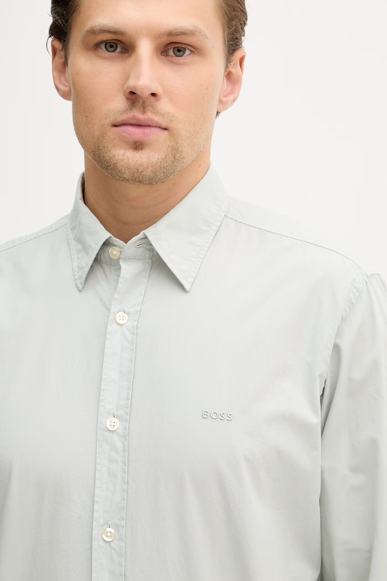 BOSS Orange koszula bawełniana turkusowy 50518304