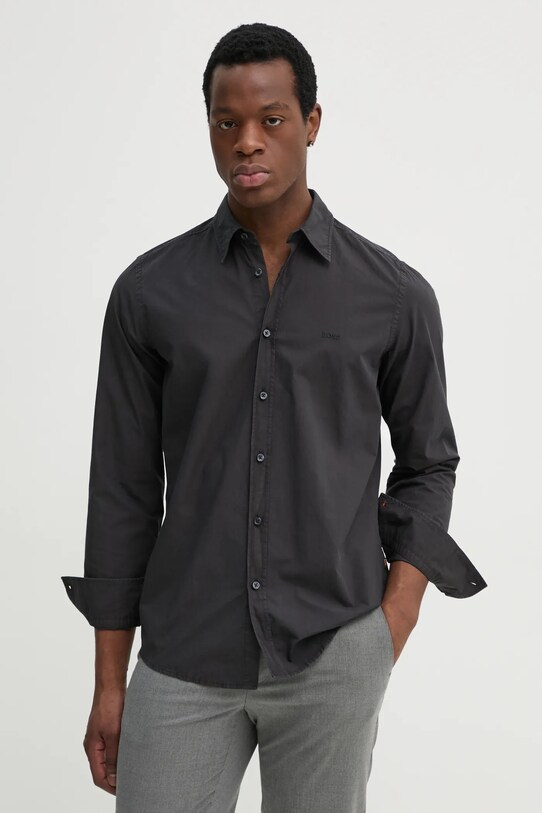 BOSS Orange koszula bawełniana Relegant_6_M bawełna czarny 50518304