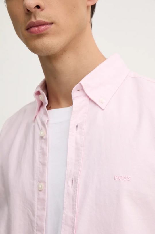 Бавовняна сорочка Boss Orange 50519707 рожевий