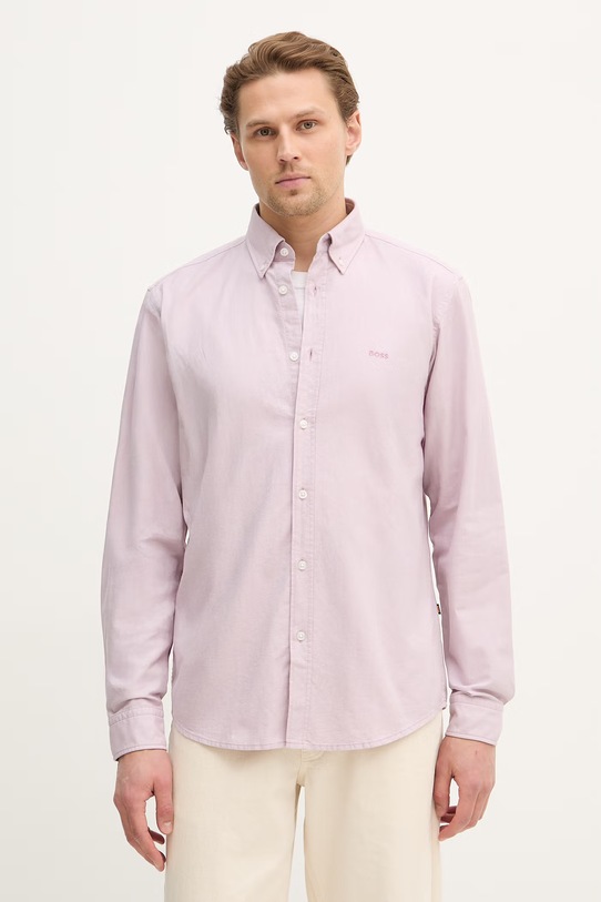 BOSS Orange koszula bawełniana różowy 50519707