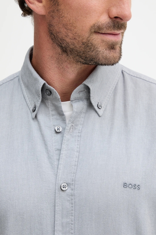 BOSS Orange koszula bawełniana 50519707 szary