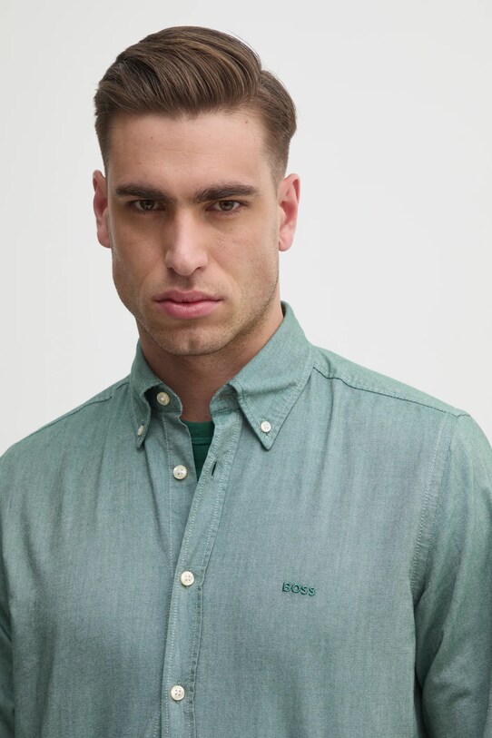 Bavlněná košile BOSS Orange Rickert_M zelená 50519707