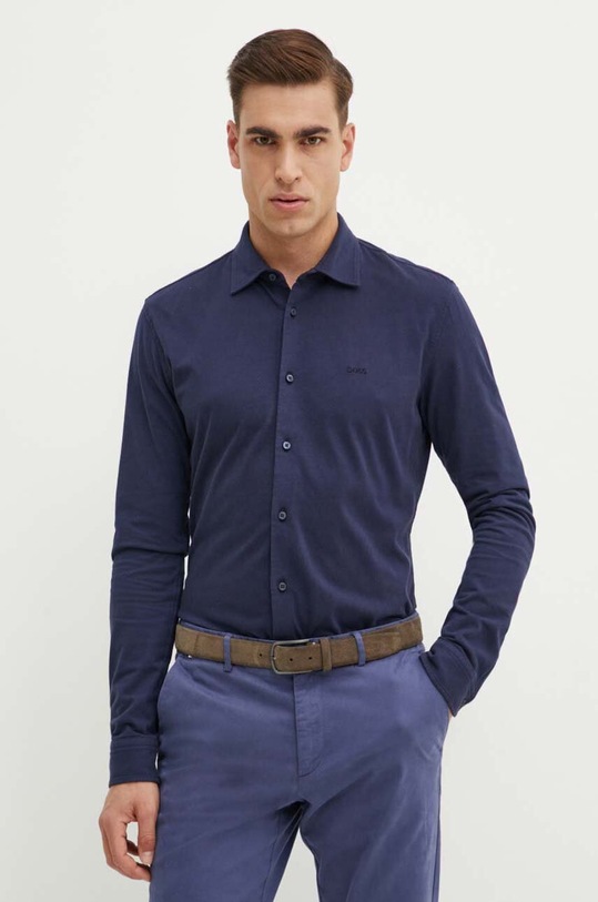 Boss Orange camasa din bumbac lung bleumarin 50519746