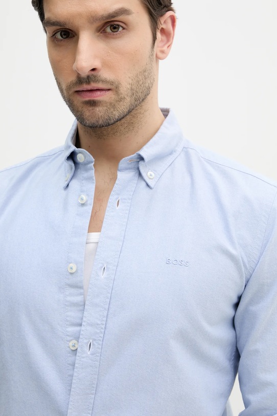 Βαμβακερό πουκάμισο BOSS μπλε 50520265