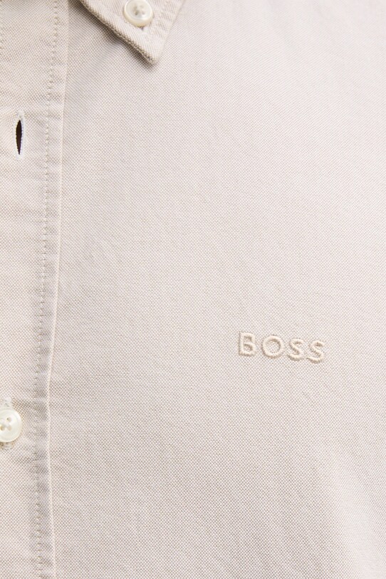 Хлопковая рубашка BOSS 50520265 бежевый