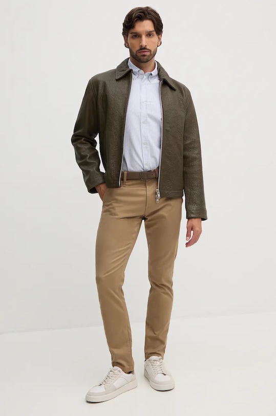 Одежда Хлопковая рубашка BOSS 50520275 голубой