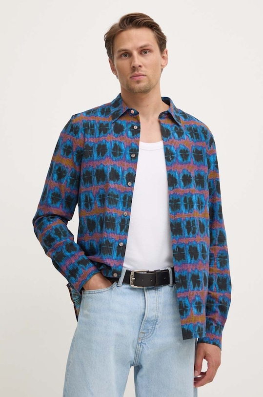 Бавовняна сорочка PS Paul Smith візерунок темно-синій M2R.149T.N22104