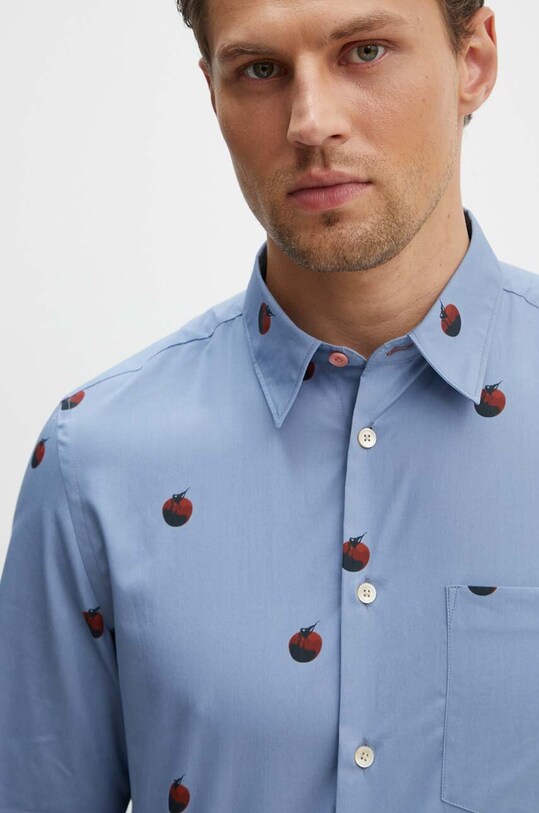 Bavlnená košeľa PS Paul Smith slim modrá M2R.614P.N22109