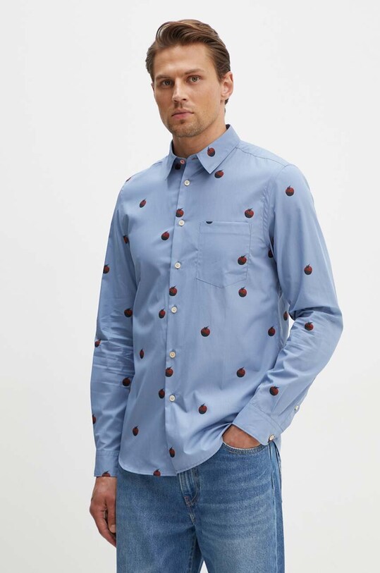 Бавовняна сорочка PS Paul Smith блакитний M2R.614P.N22109