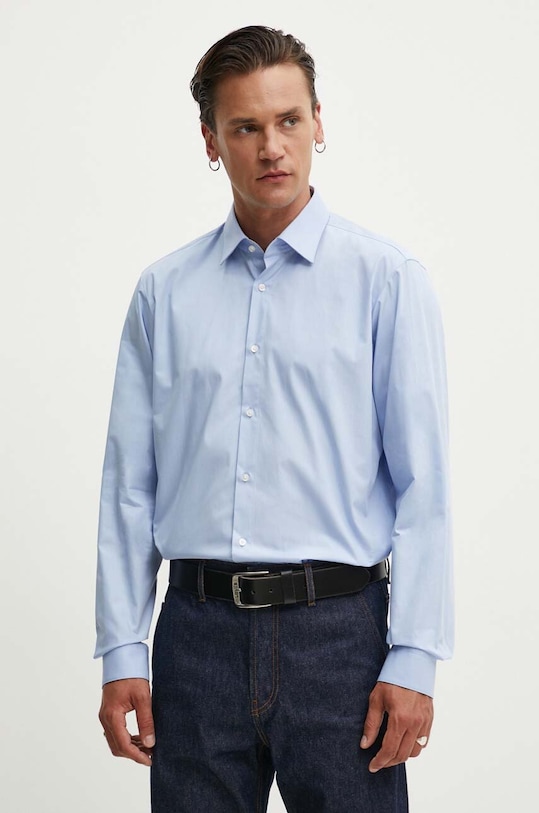 Хлопковая рубашка HUGO casual голубой 50519812