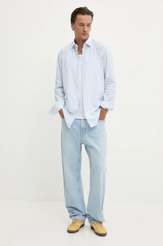 Βαμβακερό πουκάμισο HUGO 50520132 μπλε AW24