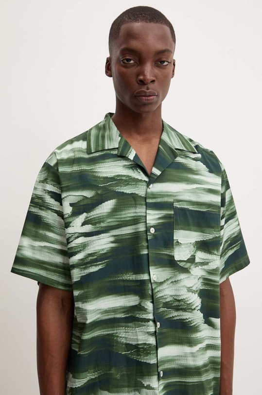 Хлопковая рубашка MSGM зелёный 3740ME12.247550