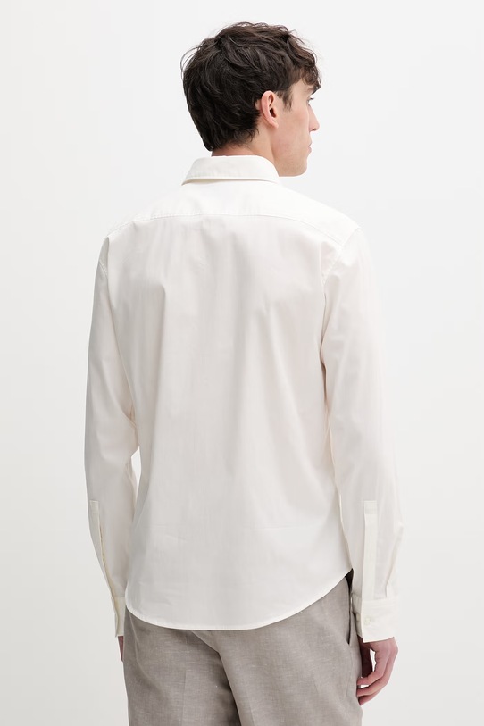 Abbigliamento HUGO camicia da uomo in cotone con elastan Ermo 50505315 beige