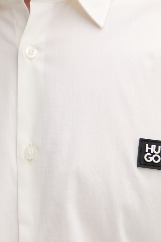 HUGO camicia da uomo in cotone con elastan Ermo 50505315 beige