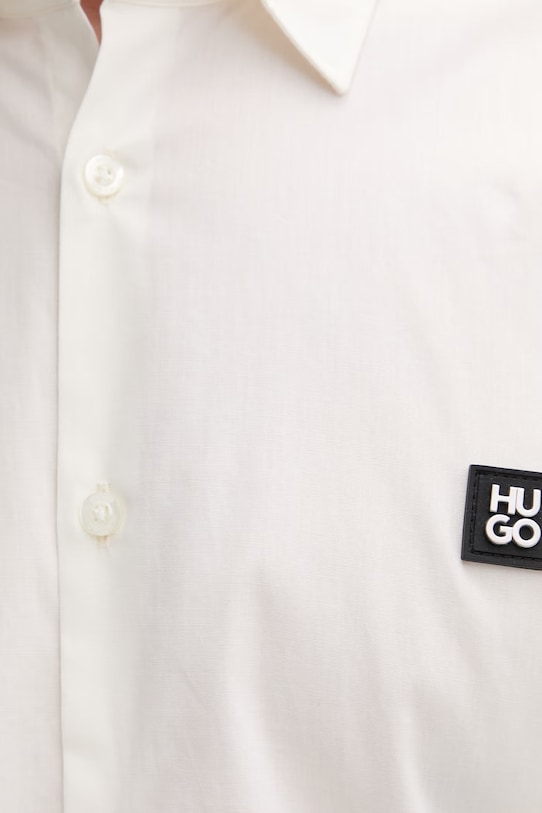 HUGO camicia da uomo in cotone con elastan Ermo 50505315 beige