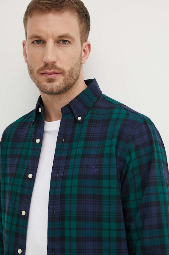 Bavlnená košeľa Polo Ralph Lauren 710942745 tmavomodrá
