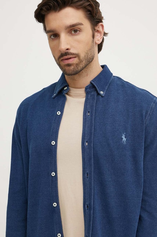 Bavlnená košeľa Polo Ralph Lauren tmavomodrá 710942864