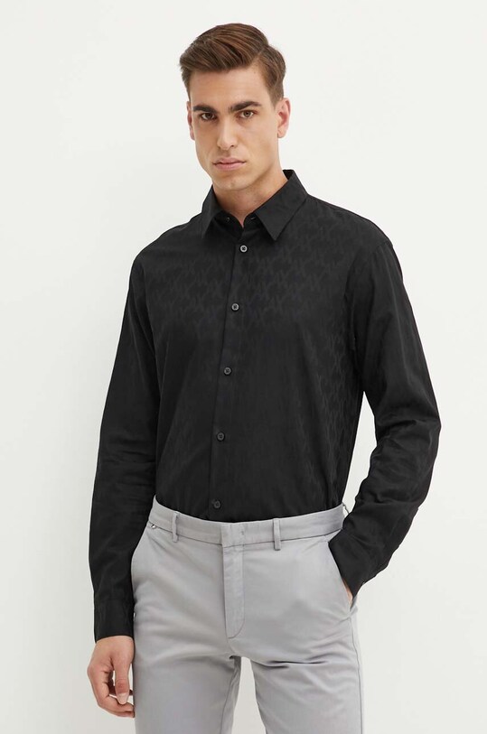 Armani Exchange camasa din bumbac 6DZCL1.ZN5XZ negru