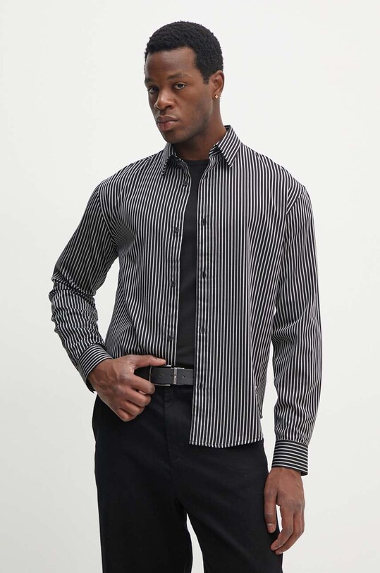 Хлопковая рубашка Armani Exchange узор чёрный 6DZCL5.ZN5FZ