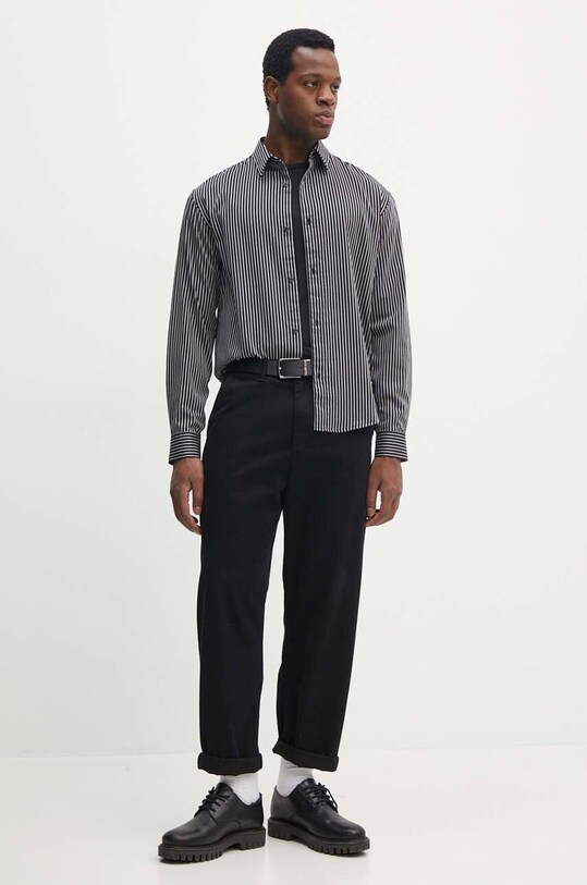 Хлопковая рубашка Armani Exchange 6DZCL5.ZN5FZ чёрный AW24