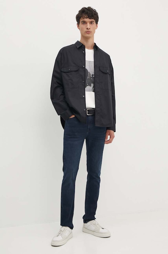 Îmbrăcăminte Armani Exchange camasa din bumbac 6DZCL7.ZN3CZ negru