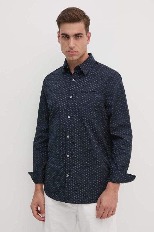 Πουκάμισο Guess COLLIN μακρύ σκούρο μπλε M4YH08.WGBO1