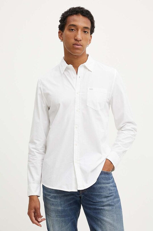 Хлопковая рубашка Guess Jeans casual белый M4YH35.WGCF1