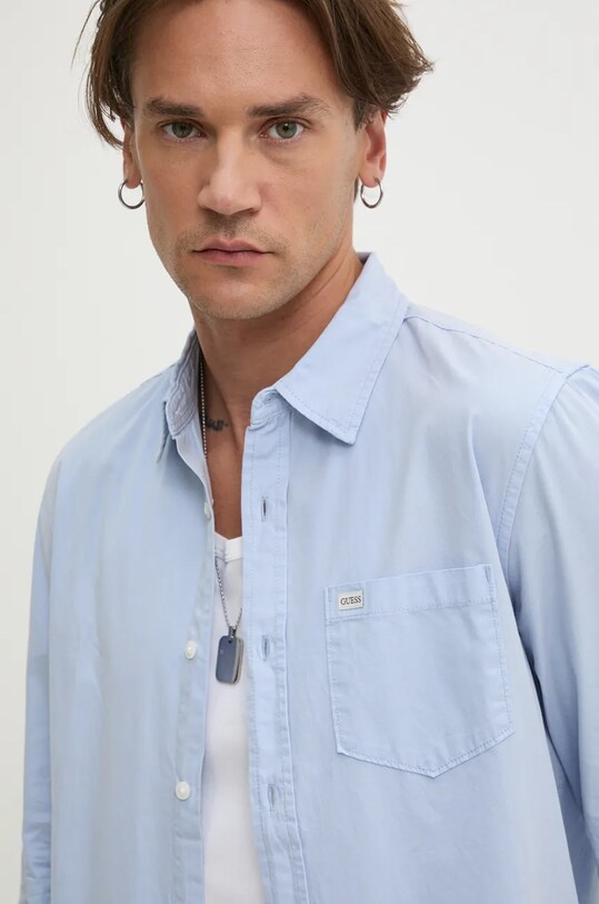 Bavlnená košeľa Guess Jeans M4YH35.WGCF1 modrá