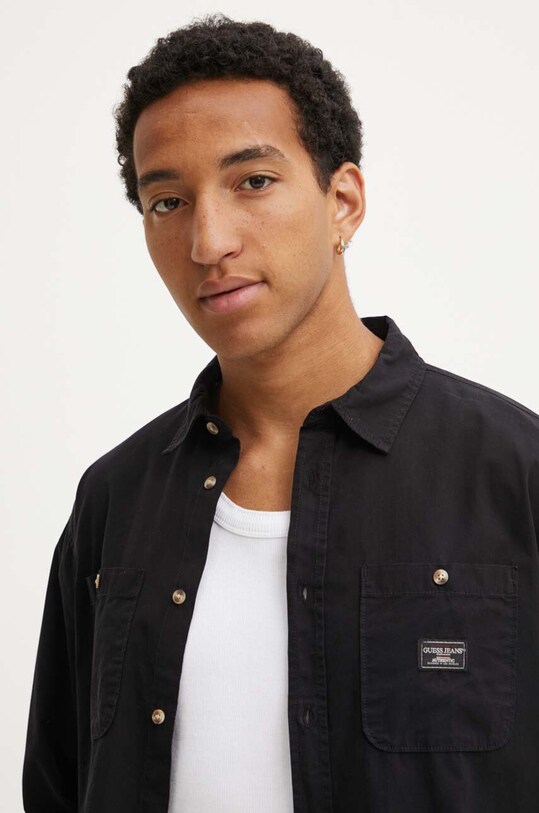 Бавовняна сорочка Guess Jeans M4YH37.WGCF1 чорний
