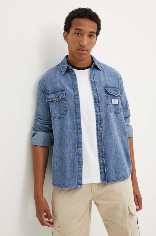 Джинсовая рубашка Guess Jeans casual голубой M4YH56.D5EI2