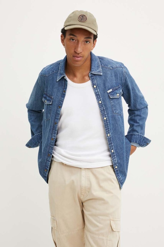 Guess Jeans camasa jeans M4YH55.D5EI1 albastru