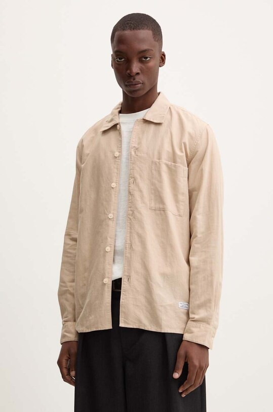 Marc O'Polo koszula lniana DENIM regular beżowy 5000000297