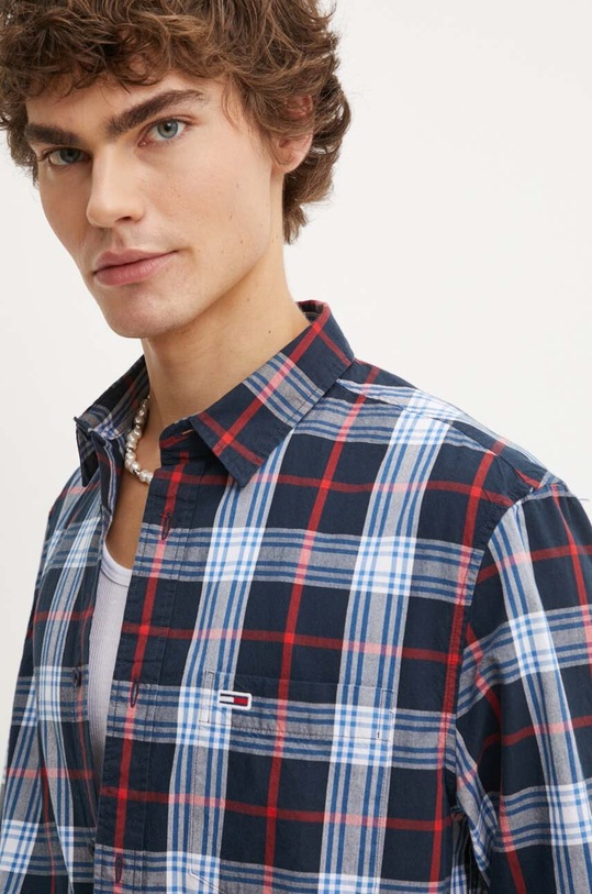 Pamučna košulja Tommy Jeans DM0DM19512 mornarsko plava