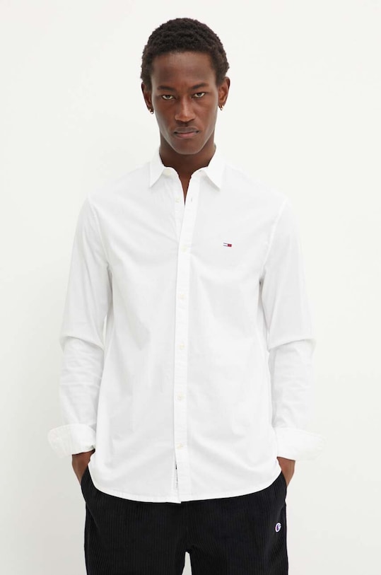 Tommy Jeans koszula z elastanem biały DM0DM19519