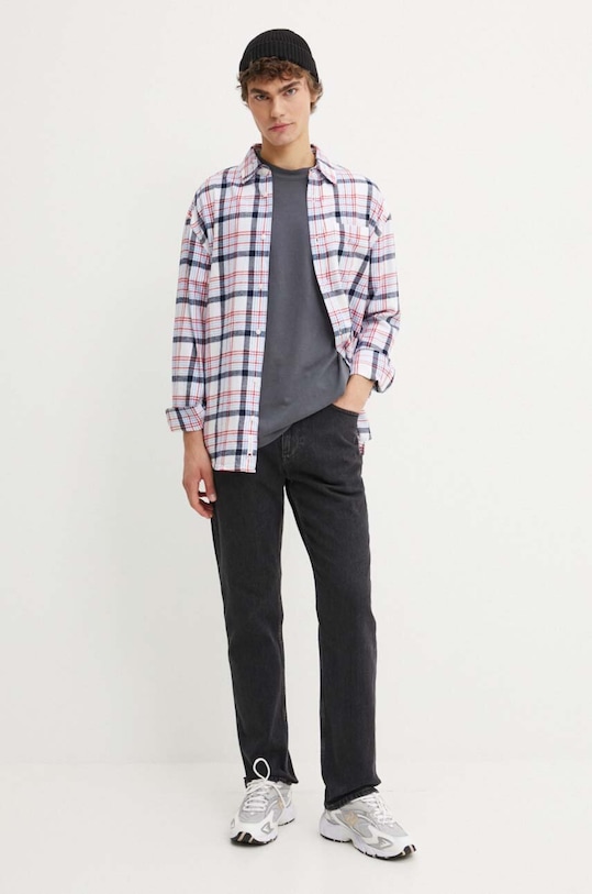 Îmbrăcăminte Tommy Jeans camasa din bumbac DM0DM19532 alb