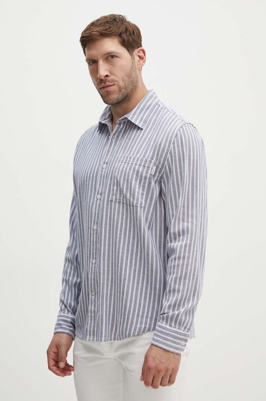 Pepe Jeans koszula z domieszką lnu MOSEY regular granatowy PM308568
