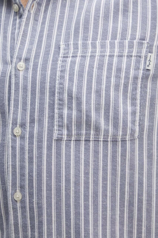 Pepe Jeans koszula z domieszką lnu MOSEY PM308568 granatowy AW24