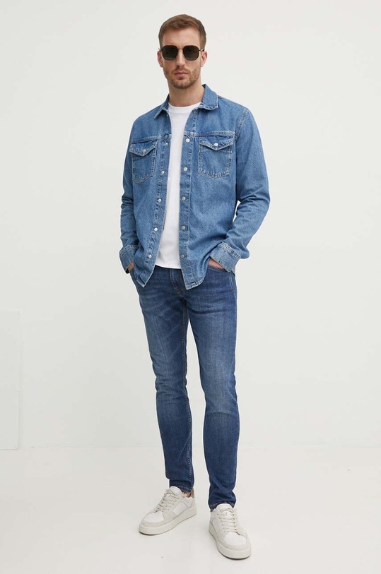 Pepe Jeans koszula jeansowa REGULAR OVERSHIRT PM308584MS3 granatowy AW24