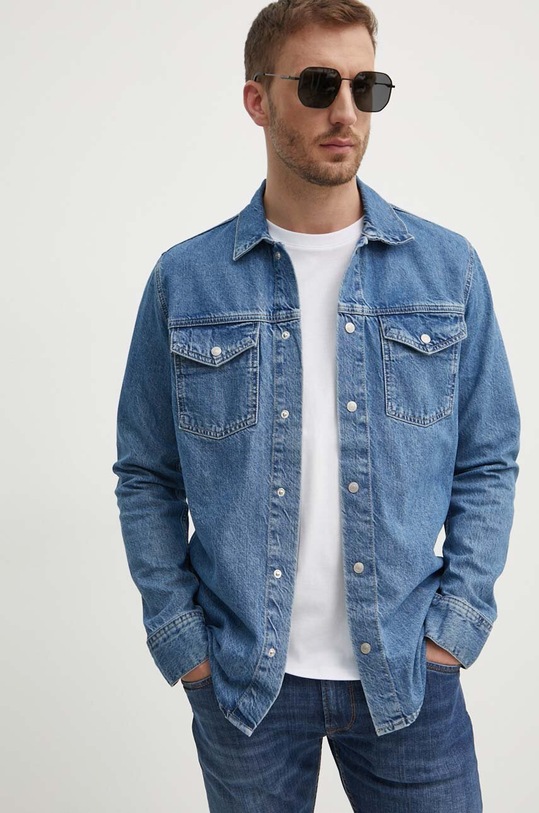 Pepe Jeans koszula jeansowa REGULAR OVERSHIRT PM308584MS3 granatowy