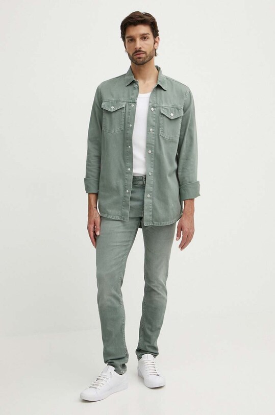 Džínová košile Pepe Jeans REGULAR OVERSHIRT PM308584YH5 zelená AW24