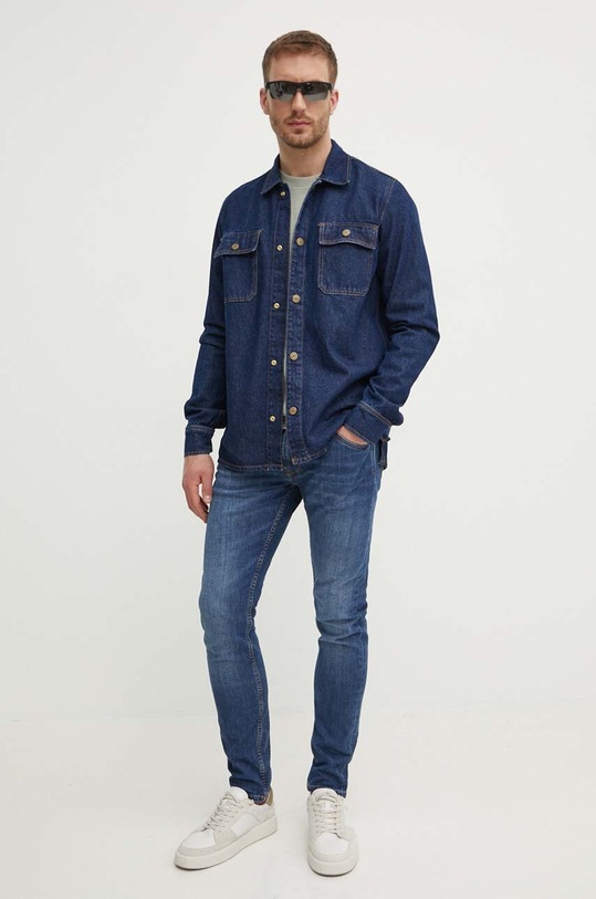 Pepe Jeans kurtka jeansowa RELAXED OVERSHIRT PM308585CU4 granatowy AW24