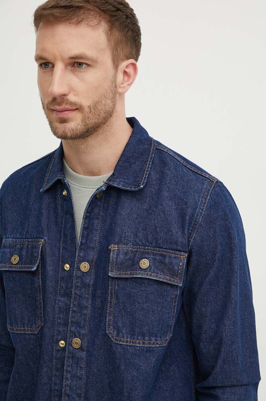 Pepe Jeans kurtka jeansowa RELAXED OVERSHIRT granatowy PM308585CU4
