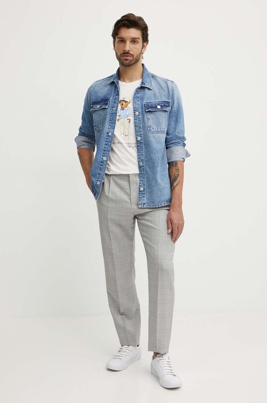 Odzież Pepe Jeans koszula jeansowa RELAXED OVERSHIRT PM308585MP7 niebieski